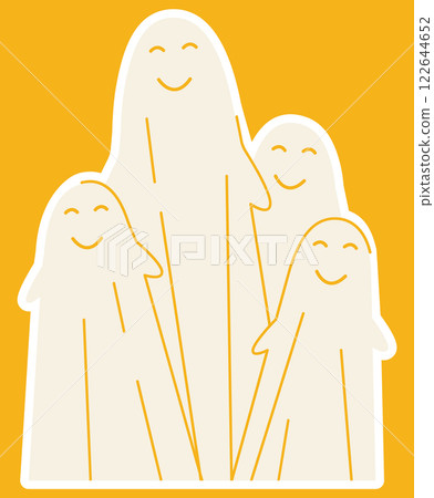 White ghost characters sticker. Halloween elements illustration for events and festivals. Doodle icon 122644652
