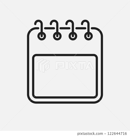 Vector square icon page calendar, empty space 122644716