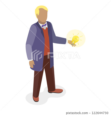 3D Isometric Flat  Set of Great Scientists. Item 3 122644730