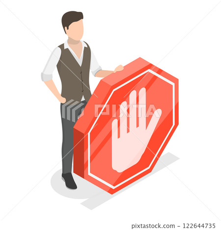 3D Isometric Flat  Illustration of Discrimination. Item 6 122644735