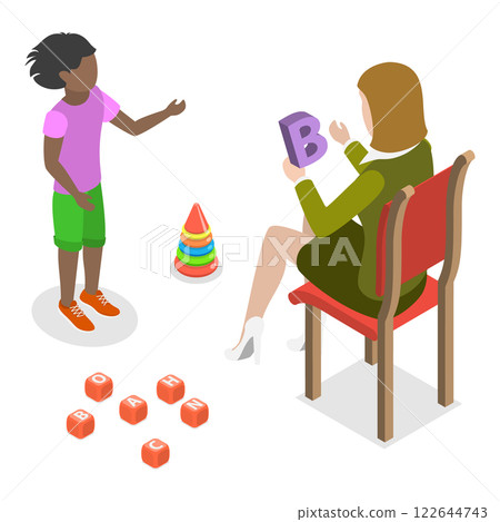 3D Isometric Flat  Illustration of Dyslexia. Item 2 122644743