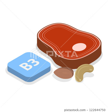 3D Isometric Flat  Illustration of Vitamins And Minerals. Item 3 122644750