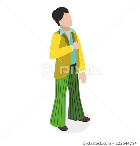 3D Isometric Flat  Illustration of Fashion History. Item 1 122644754