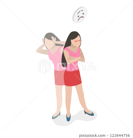 3D Isometric Flat  Illustration of Sychology or Psychiatric Poblem. Item 3 122644756