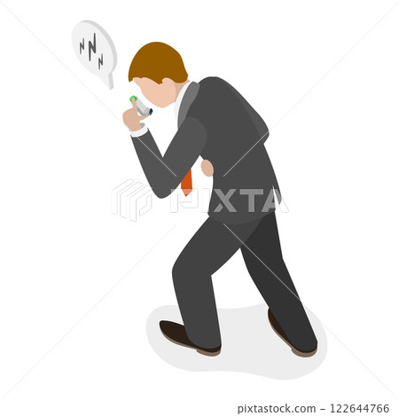 3D Isometric Flat Illustration of Asthma. Item 2 3D Isometric Flat Illustration of Asthma. Item 2 122644766