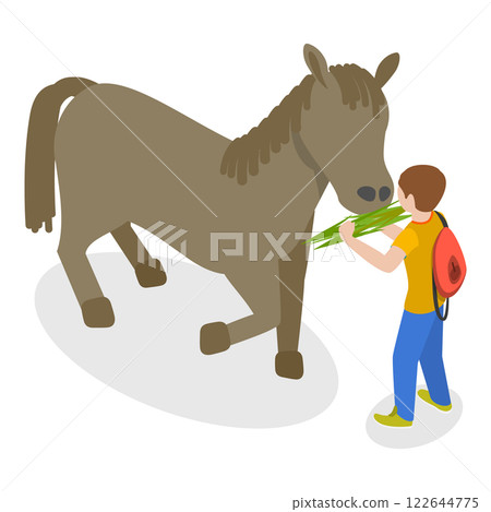 3D Isometric Flat  Set of Ponies. Item 1 122644775