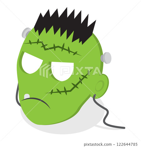 3D Isometric Flat  Set of Halloween Face Masks. Item 5 122644785