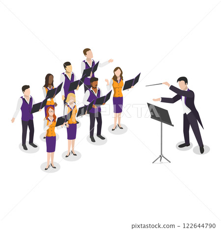 3D Isometric Flat Set of Opera Scenes. Item 5 3D Isometric Flat Set of Opera Scenes. Item 5 122644790