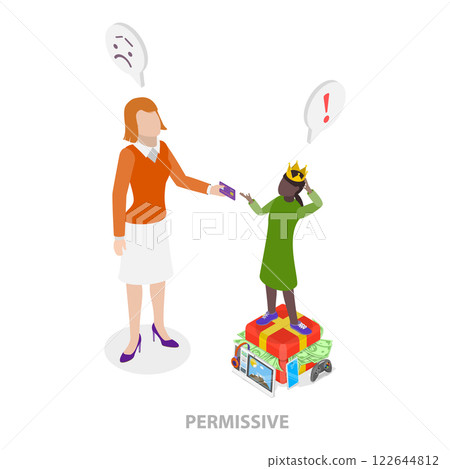 3D Isometric Flat  Illustration of Parenting Styles. Item 2 122644812