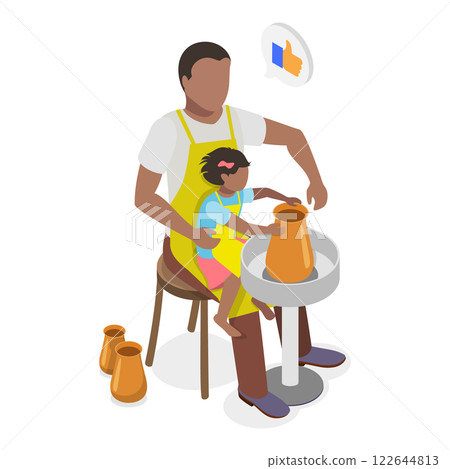 3D Isometric Flat  Illustration of Pottery Making. Item 2 122644813