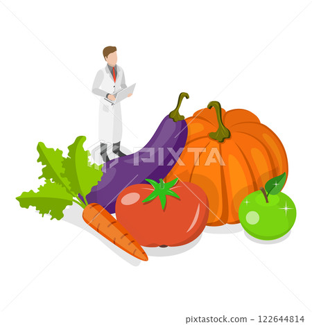 3D Isometric Flat Illustration of Agricultural Research. Item 1 3D Isometric Flat Illustration of Agricultural Research. Item 1 122644814