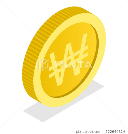 3D Isometric Flat Illustration of World Currency Coins. Item 9 3D Isometric Flat Illustration of World Currency Coins. Item 9 122644824