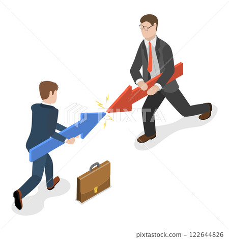 3D Isometric Flat Illustration of Business Conflict. Item 2 3D Isometric Flat Illustration of Business Conflict. Item 2 122644826