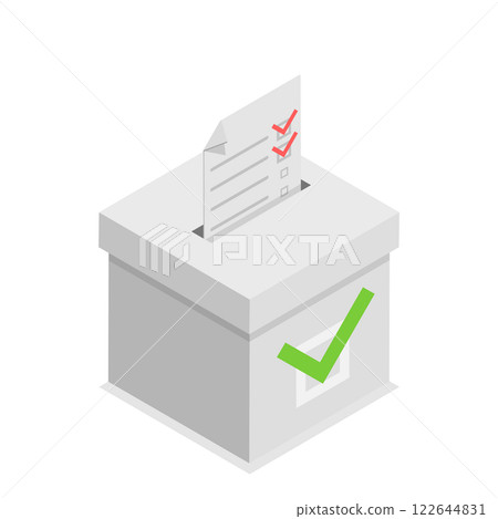 3D Isometric Flat Illustration of Voting Box Set. Item 1 3D Isometric Flat Illustration of Voting Box Set. Item 1 122644831