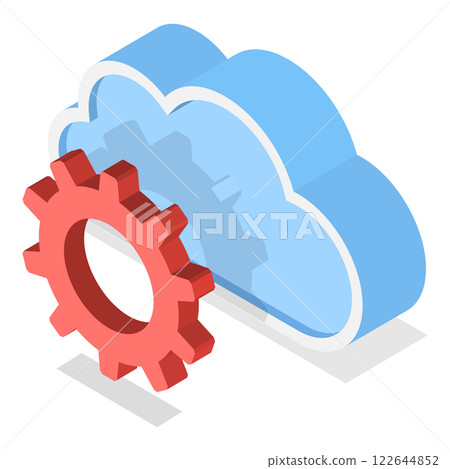 3D Isometric Flat  Icon Set. Cloud Technologies. Item 3 122644852