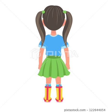 Flat  Illustration of Kid Girl Cartoon Character Set For Animation. Item 1 122644854