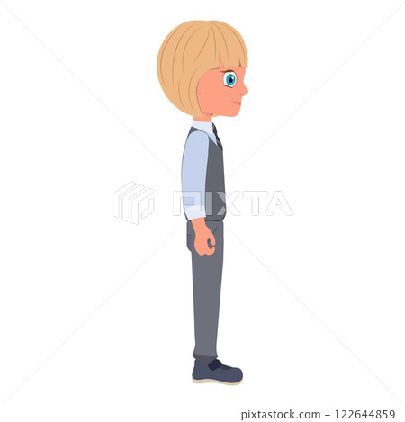 Flat  Illustration of Schoolboy Wearing School Uniform and Holding a Book. Item 1 122644859