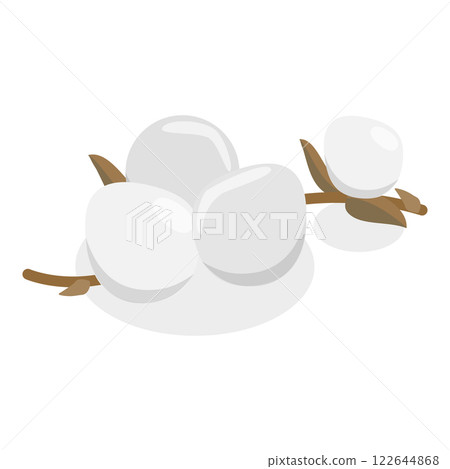 3D Isometric Flat  Illustration of Cotton Flower Collection. Item 5 122644868