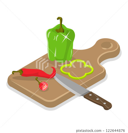 3D Isometric Flat  Set of Cooking Food Process. Item 2 122644876
