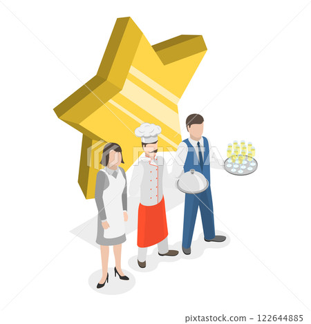 3D Isometric Flat  Illustration of Hospitality Service. Item 2 122644885