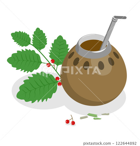 3D Isometric Flat Set of Tea Types. Item 1 3D Isometric Flat Set of Tea Types. Item 1 122644892