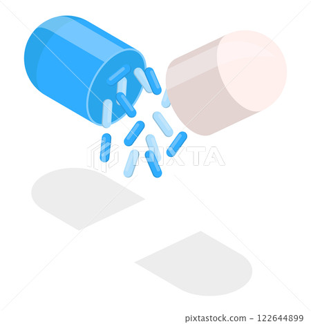 3D Isometric Flat Set of Probiotics Pills. Item 4 3D Isometric Flat Set of Probiotics Pills. Item 4 122644899