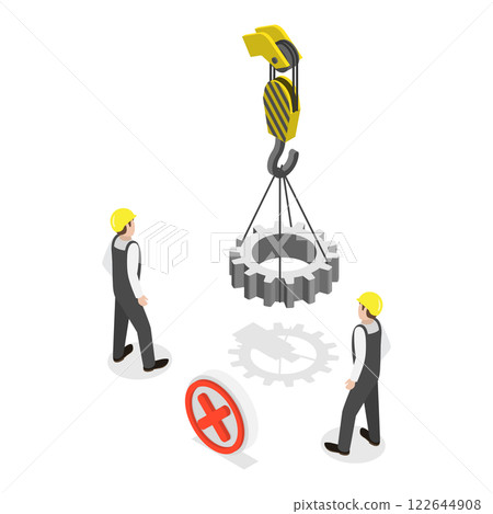 3D Isometric Flat Illustration of Barricade Lifting Zone. Item 1 3D Isometric Flat Illustration of Barricade Lifting Zone. Item 1 122644908