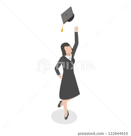 3D Isometric Flat  Set of English Alphabet with People. Item 19 122644910