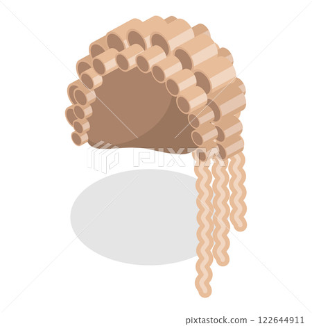 3D Isometric Flat  Set of Elegant And Ornate Hairpieces. Item 5 122644911