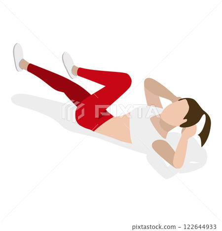 3D Isometric Flat  Set of Different Physical Activities. Item 1 122644933