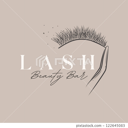 Eyelash studio label design 122645083