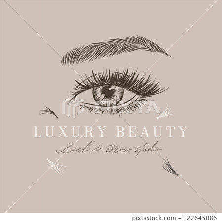 Eye and brow studio label design Eye and brow studio label design 122645086