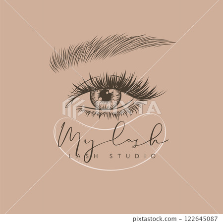 Lash studio label design Lash studio label design 122645087