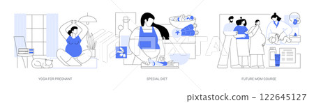 Modern pregnancy isolated cartoon vector illustrations se 122645127