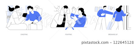 Relationship problems isolated cartoon vector illustrations se 122645128