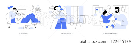 Same-sex relationship isolated cartoon vector illustrations se Same-sex relationship isolated cartoon vector illustrations se 122645129