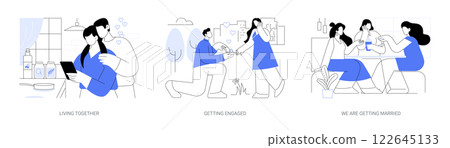 Young couple isolated cartoon vector illustrations se 122645133