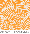 Seamless vector pattern palm dypsis leaves. Summer palm leaves tropical fabric design. Dypsis lutescens seamless pattern. Vector endless illustration. 122645647