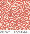 Wavy swirl vector seamless pattern Hand drawn 1970 vector illustration. Sixties pattern trippy. Groovy hippy style. 122645648