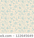 Line flowers red vector seamless pattern. Design for decoration, wall decor, wallpaper, cover 122645649