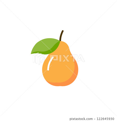 Pear vector illustration icon isolated, pear logo fruit symbol web shape icon. 122645930
