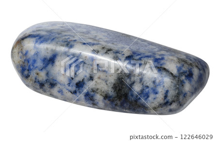 Polished blue and white gemstone, sodalite Polished blue and white gemstone, sodalite 122646029