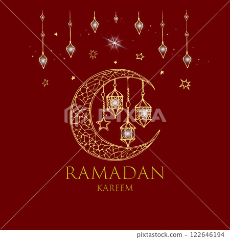 Vector card Ramadan Kareem with light Vector card Ramadan Kareem with light 122646194