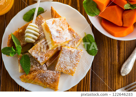 Fragrant Pumpkin Casserole with Powder Fragrant Pumpkin Casserole with Powder 122646283
