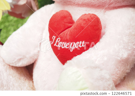 Adorable Cute Bear Plush Toy Featuring an I Love You Heart 122646571