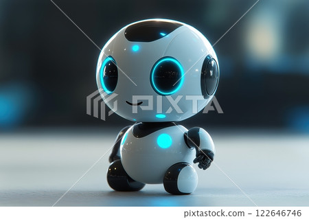 Cute Robot with Big Eyes: Friendly Design, Futuristic and Approachable Cute Robot with Big Eyes: Friendly Design, Futuristic and Approachable 122646746