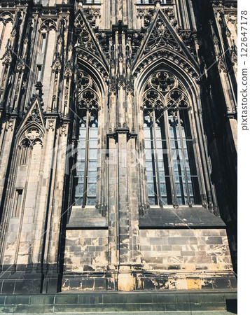 Cathedral in Cologne. The building has a lot of windows and a lot of detail 122647178