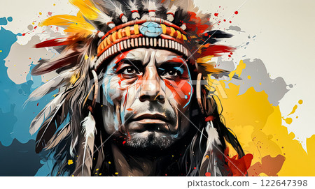 Indian in vibrant traditional attire on white 122647398