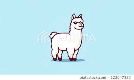 A cartoonish white llama with a big smile on its face A cartoonish white llama with a big smile on its face 122647523