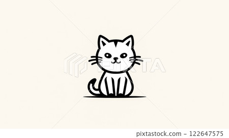 A cute white cat is sitting on a white background A cute white cat is sitting on a white background 122647575